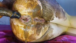 Fishnet pantyhose shitting and toying, ScatKings.com Scat Porn 16 ScatKings.com Scat Porn